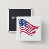 BADGE CARRÉ 5 CM DRAPEAU AMÉRICAIN (Devant & derrière)
