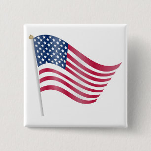 BADGE CARRÉ 5 CM DRAPEAU AMÉRICAIN