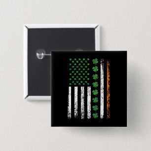 Badge Carré 5 Cm Drapeau américain avec Jour de la Saint Patrick Sh