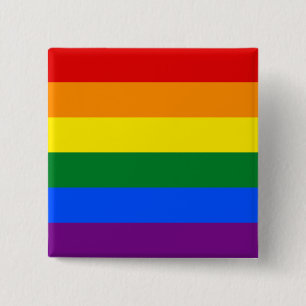 Badge Carré 5 Cm Drapeau arc-en-ciel (LGBT)