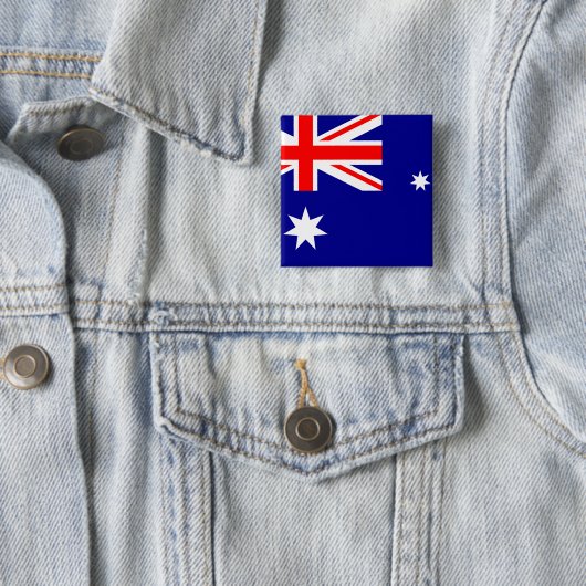 Badge Carré 5 Cm Drapeau australien (En situation)