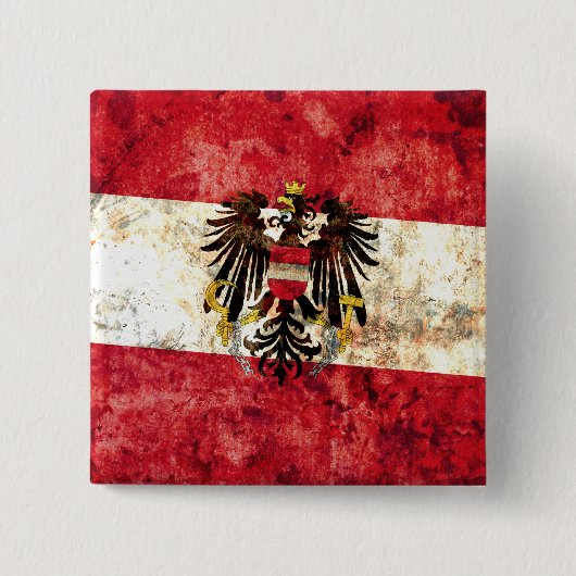 Badge Carré 5 Cm Drapeau autrichien (Devant)