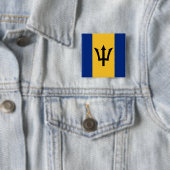 Badge Carré 5 Cm Drapeau Barbade (En situation)