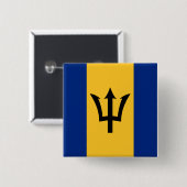 Badge Carré 5 Cm Drapeau Barbade (Devant & derrière)