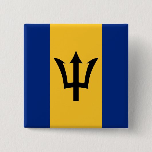 Badge Carré 5 Cm Drapeau Barbade (Devant)
