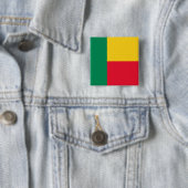 Badge Carré 5 Cm Drapeau Bénin (En situation)