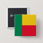 Badge Carré 5 Cm Drapeau Bénin (Devant & derrière)