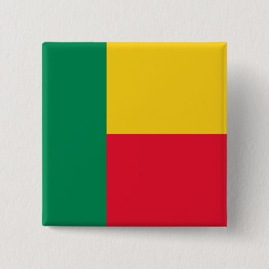 Badge Carré 5 Cm Drapeau Bénin (Devant)