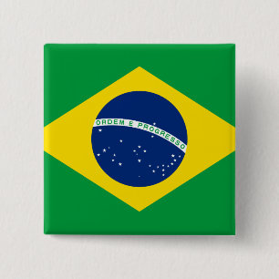 Badge Carré 5 Cm Drapeau brésilien