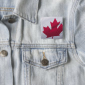 Badge Carré 5 Cm Drapeau canadien. (En situation)