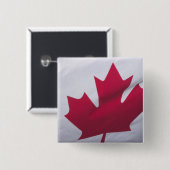 Badge Carré 5 Cm Drapeau canadien. (Devant & derrière)
