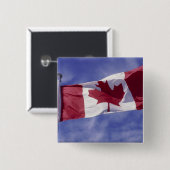 Badge Carré 5 Cm Drapeau canadien (Devant & derrière)