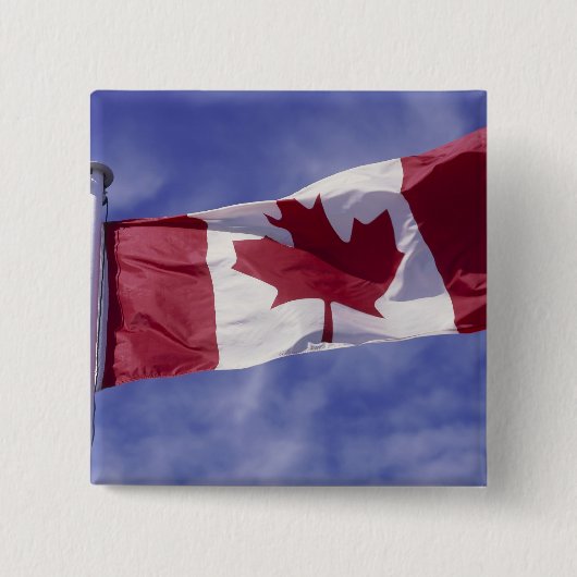 Badge Carré 5 Cm Drapeau canadien (Devant)