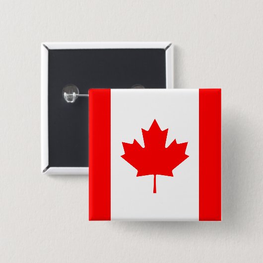 Badge Carré 5 Cm Drapeau canadien (Devant & derrière)