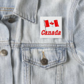 Badge Carré 5 Cm Drapeau canadien (En situation)
