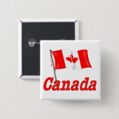 Badge Carré 5 Cm Drapeau canadien (Devant & derrière)
