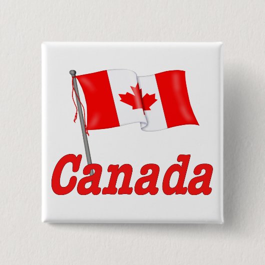 Badge Carré 5 Cm Drapeau canadien (Devant)