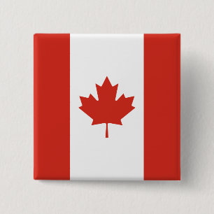 Badge Carré 5 Cm Drapeau canadien (Feuille d'érable) (Canada)