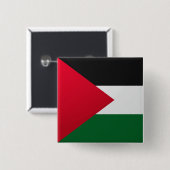 Badge Carré 5 Cm Drapeau Carré brillant de Palestine (Devant & derrière)