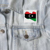 Badge Carré 5 Cm Drapeau-carte de royaume de la Libye (En situation)