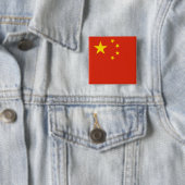 Badge Carré 5 Cm Drapeau chinois (En situation)