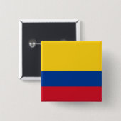 Badge Carré 5 Cm Drapeau Colombie (Colombie) (Devant & derrière)