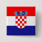 Badge Carré 5 Cm Drapeau Croatie (Devant)