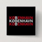Badge Carré 5 Cm Drapeau danois de COPENHAGUE (Devant)