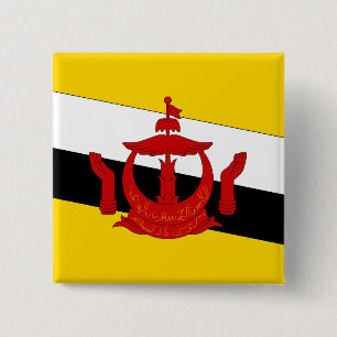 Badge Carré 5 Cm Drapeau de Brunei