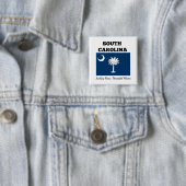 Badge Carré 5 Cm Drapeau de Caroline du Sud (En situation)