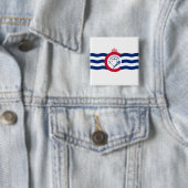 Badge Carré 5 Cm Drapeau de Cincinnati (Ohio) (En situation)
