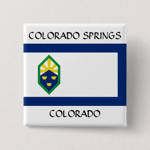 Badge Carré 5 Cm Drapeau de Colorado Springs