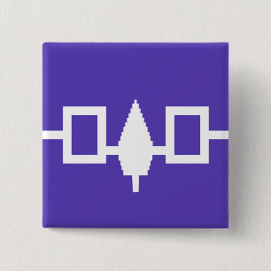 Badge Carré 5 Cm Drapeau de Confederacy d'Iroquois