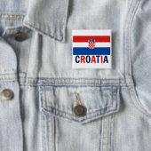 Badge Carré 5 Cm Drapeau de Croatie (En situation)