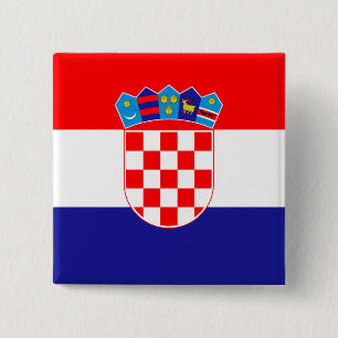 Badge Carré 5 Cm Drapeau de Croatie