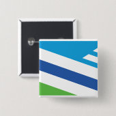 Badge Carré 5 Cm Drapeau de Dayton, Ohio (Devant & derrière)