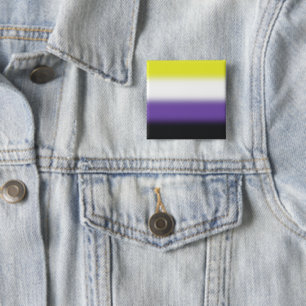 Badge Carré 5 Cm Drapeau de fierté non binaire à dégradé – Drapeau