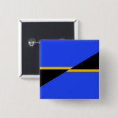 Badge Carré 5 Cm Drapeau de Folsom, Californie (Devant & derrière)