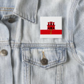 Badge Carré 5 Cm Drapeau de Gibraltar (En situation)