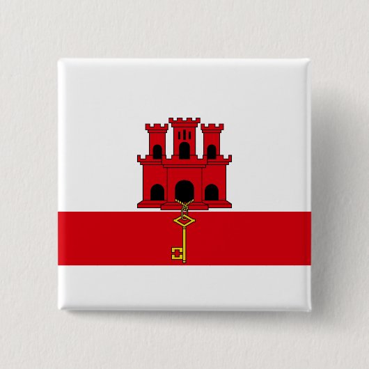 Badge Carré 5 Cm Drapeau de Gibraltar (Devant)