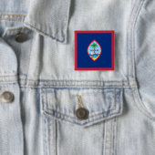 Badge Carré 5 Cm Drapeau de Guam (En situation)