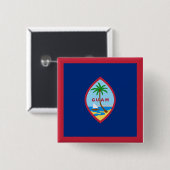 Badge Carré 5 Cm Drapeau de Guam (Devant & derrière)
