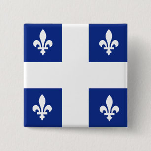 Badge Carré 5 Cm Drapeau de haute qualité du Canada Québec