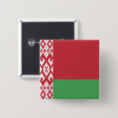 Badge Carré 5 Cm Drapeau de la Biélorussie (Devant & derrière)