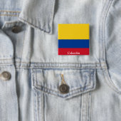 Badge Carré 5 Cm Drapeau de la Colombie (En situation)
