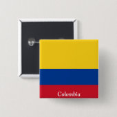 Badge Carré 5 Cm Drapeau de la Colombie (Devant & derrière)