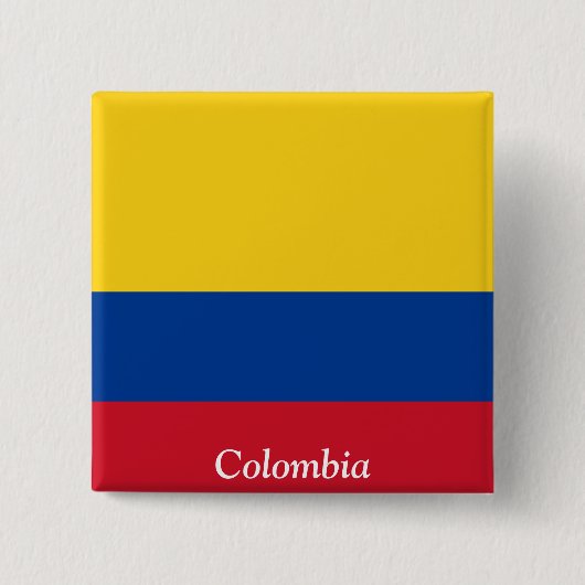 Badge Carré 5 Cm Drapeau de la Colombie (Devant)