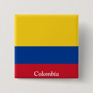 Badge Carré 5 Cm Drapeau de la Colombie