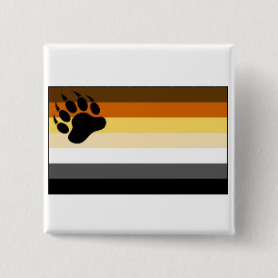 Badge Carré 5 Cm Drapeau de la fierté de l'ours gay