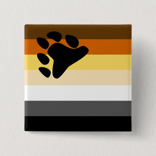 Badge Carré 5 Cm Drapeau de la Fierté des Frères de l'ours